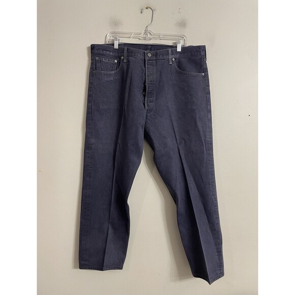LEVI'S Mens 501 Straight Jeans Button Fly Tag Says 42x32 Measure 38x30 - Picture 1 of 9